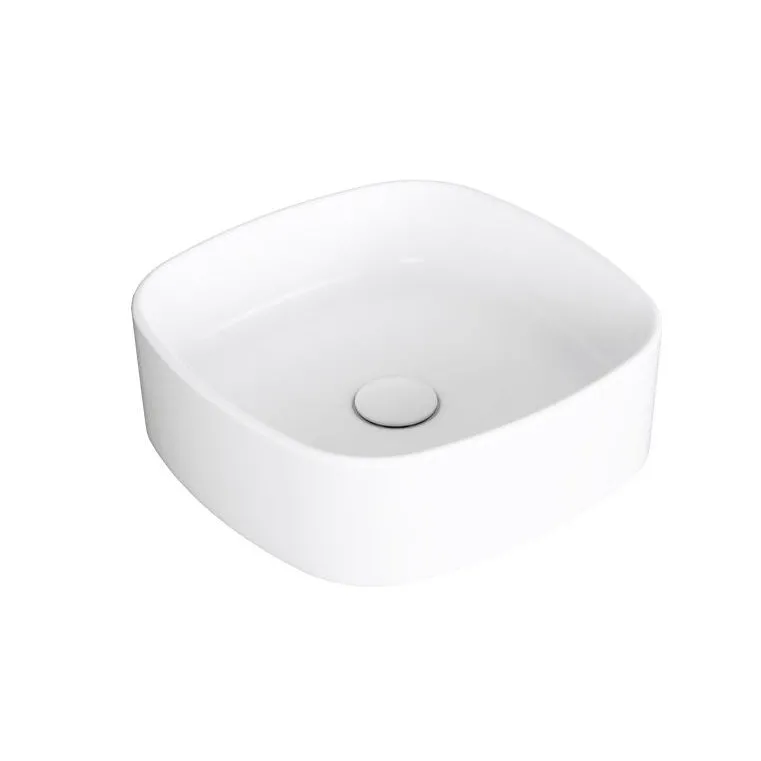 SIMAS FOLIO AUFSATZBECKEN 40X40 CM QUADRATISCHES WEISS GLÄNZEND