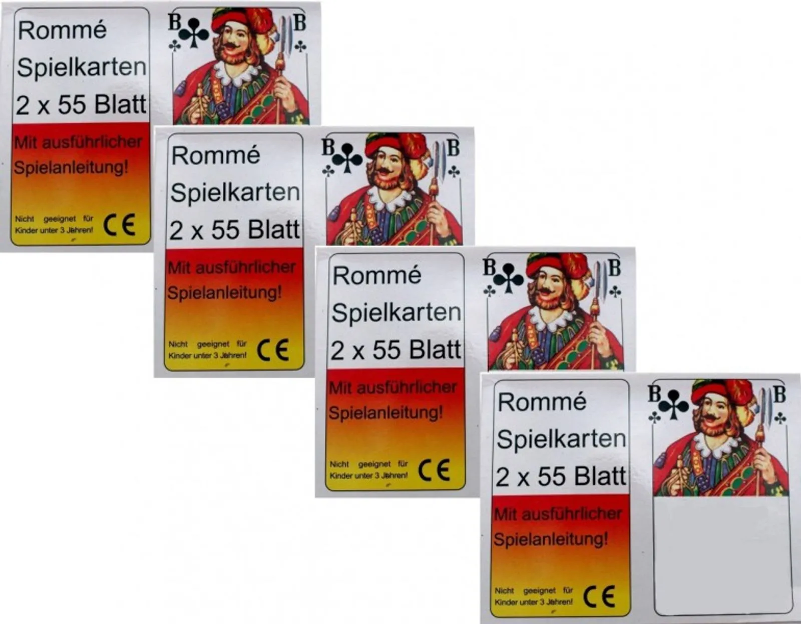 8x55 Romme Karten Rommekarten Canasta Bridge Skat Poker