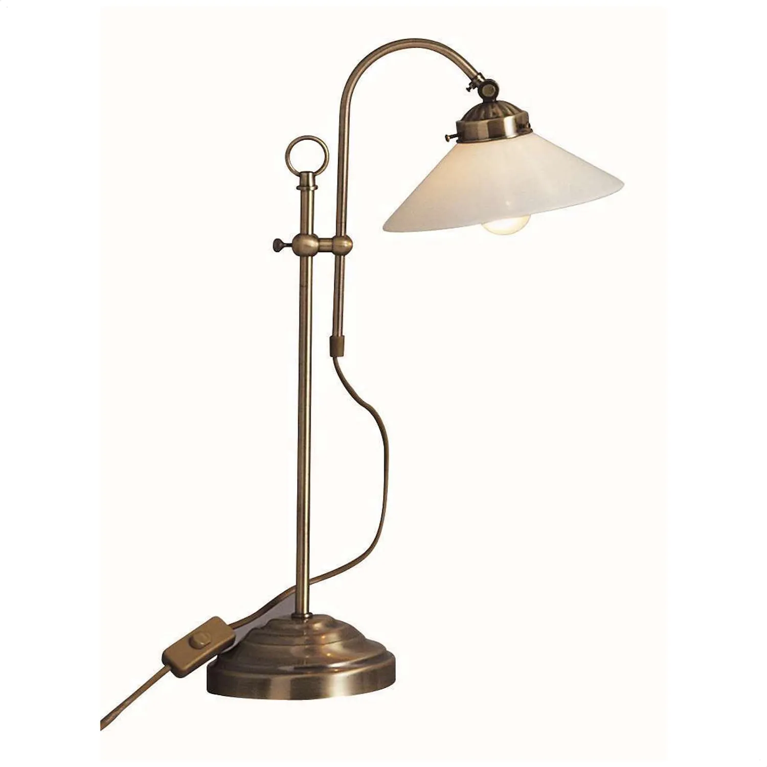 Tischlampe Wohnzimmer Tischleuchte Schlafzimmer Altmessing retro 6871