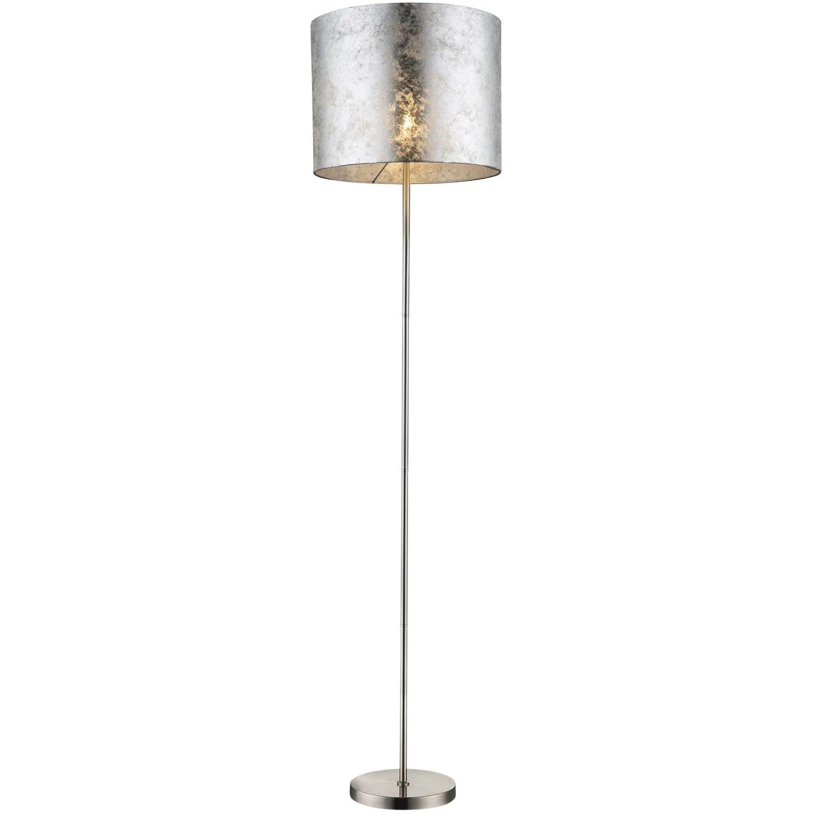 Stehlampe Wohnzimmer Stehleuchte Schlafzimmer Textil silber modern 15188S