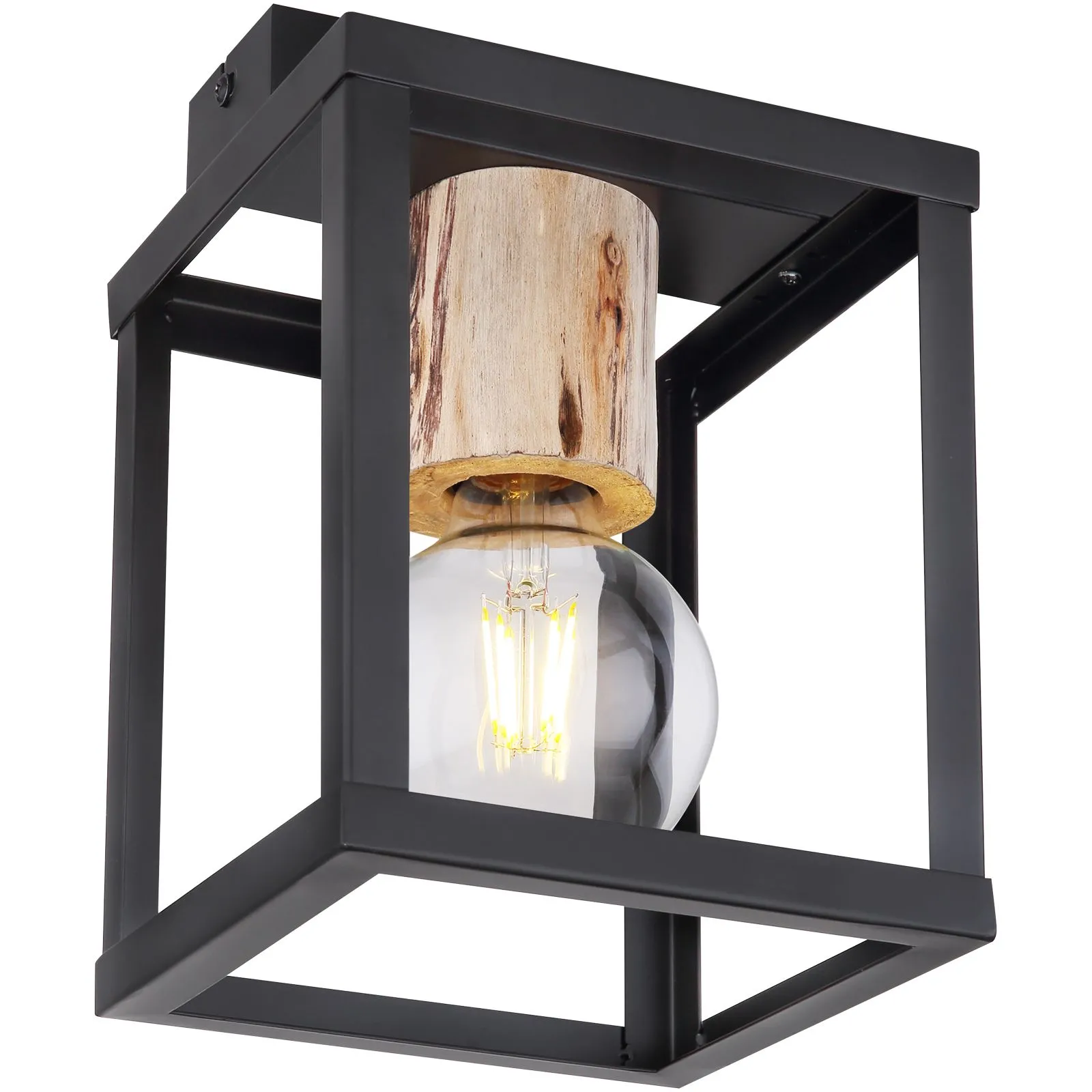 Deckenleuchte Innen Wohnzimmer Deckenlampe Schlafzimmer Metall Holz 15476D