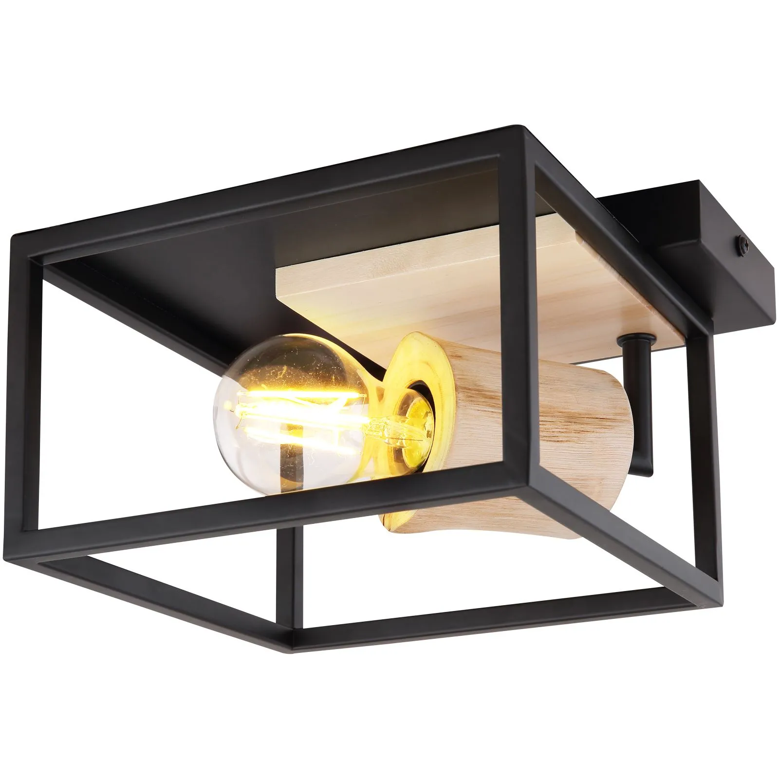 Deckenleuchte Innen Wohnzimmer Deckenlampe Schlafzimmer Metall Holz 15477D