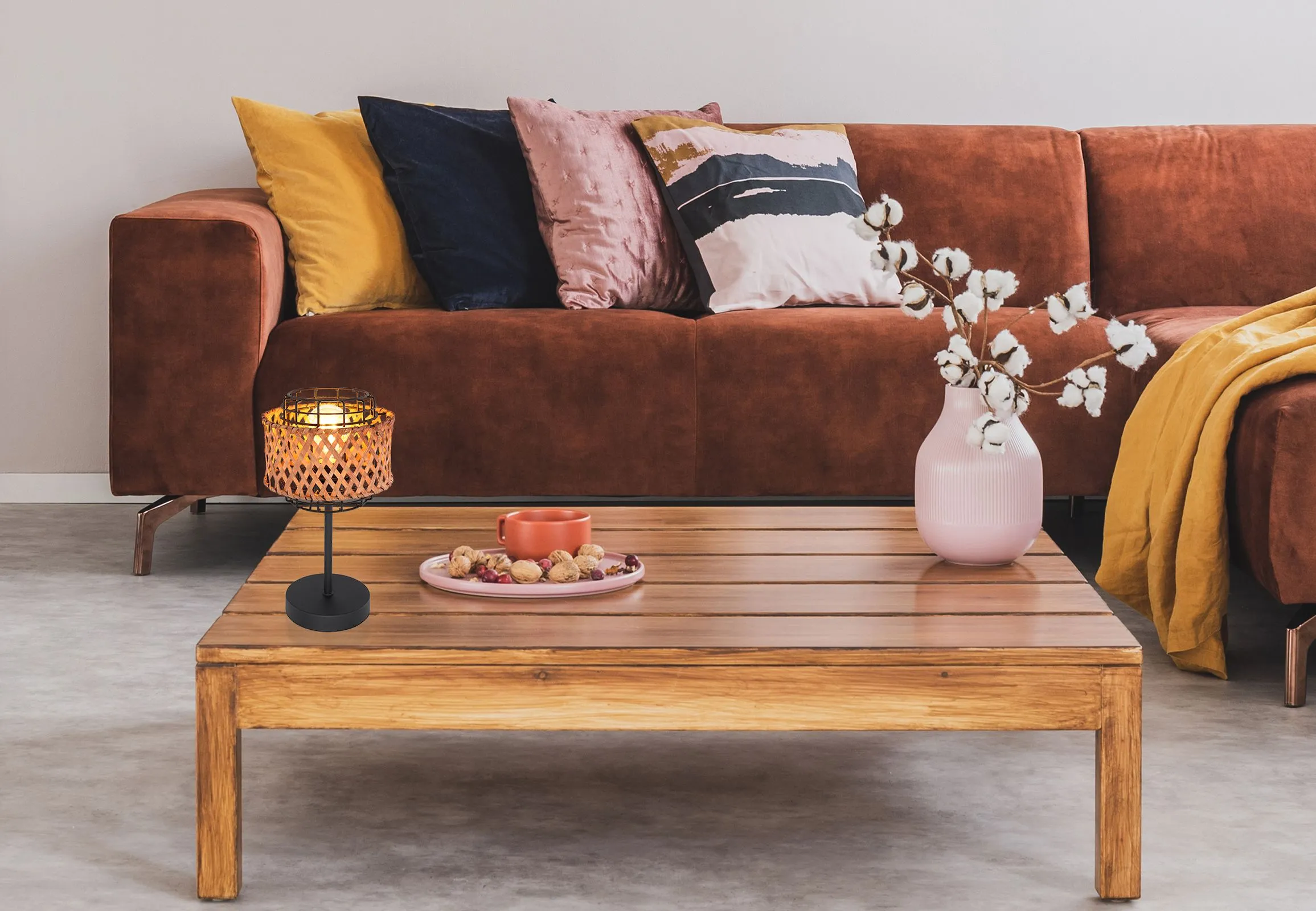 Tischleuchte Tischlampe Wohnzimmer Schlafzimmer E27 Metall schwarz 15668T