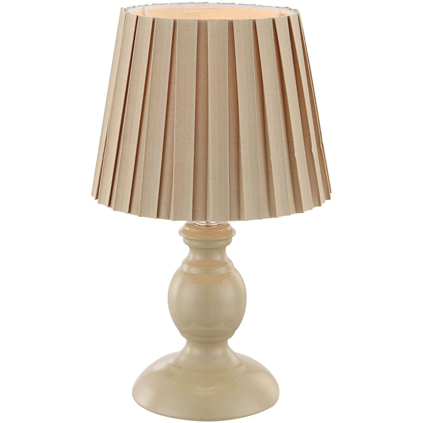 Tischlampe Wohnzimmer Tischleuchte Schlafzimmer beige Schirm Stoff 21690