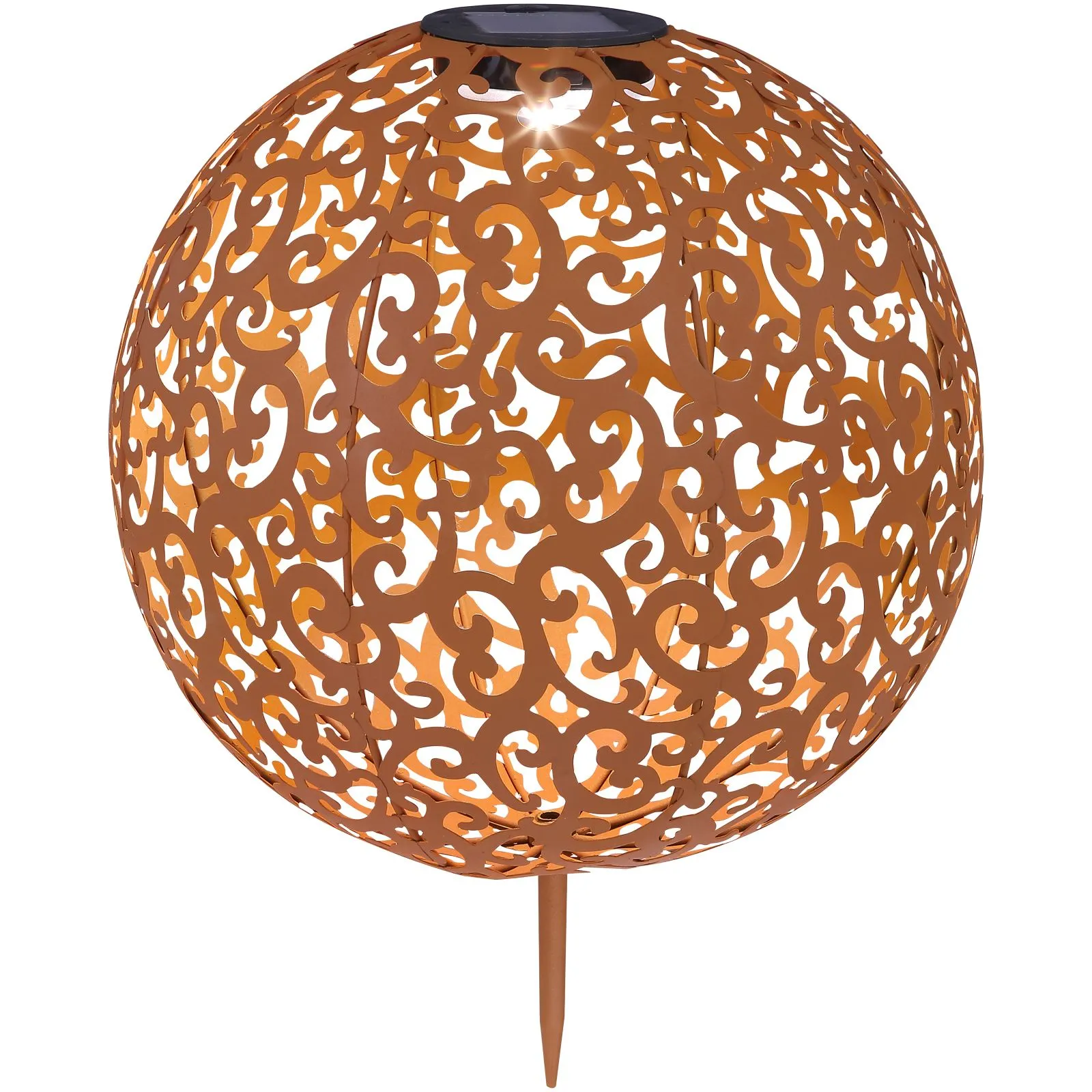 Solarleuchte Garten Kugel rost Solarlampe Außen Außenleuchte Solar 40 cm 33744R