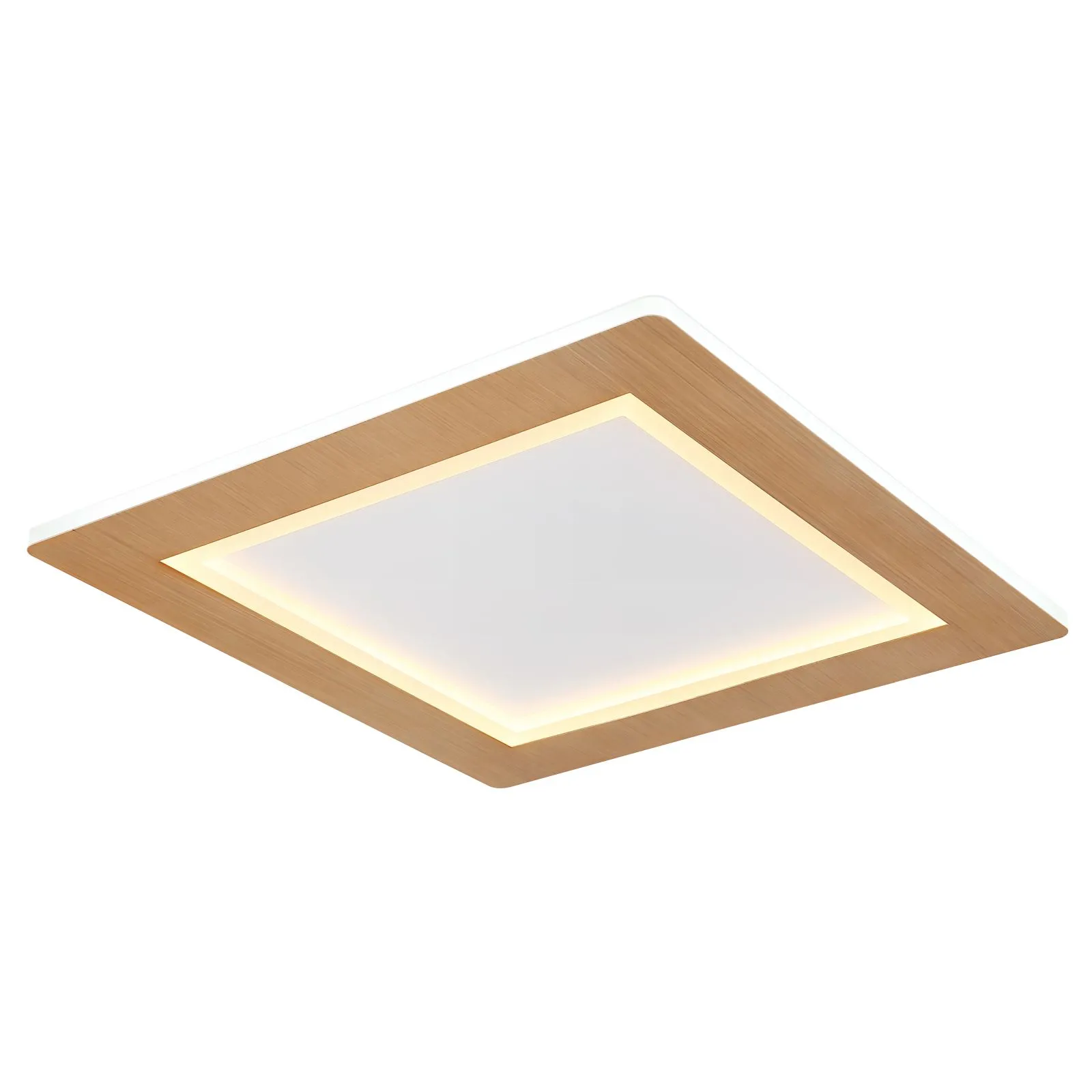Deckenleuchte Wohnzimmer Eckig LED Deckenlampe Flur Holz Optik 40 cm 41767-30Q