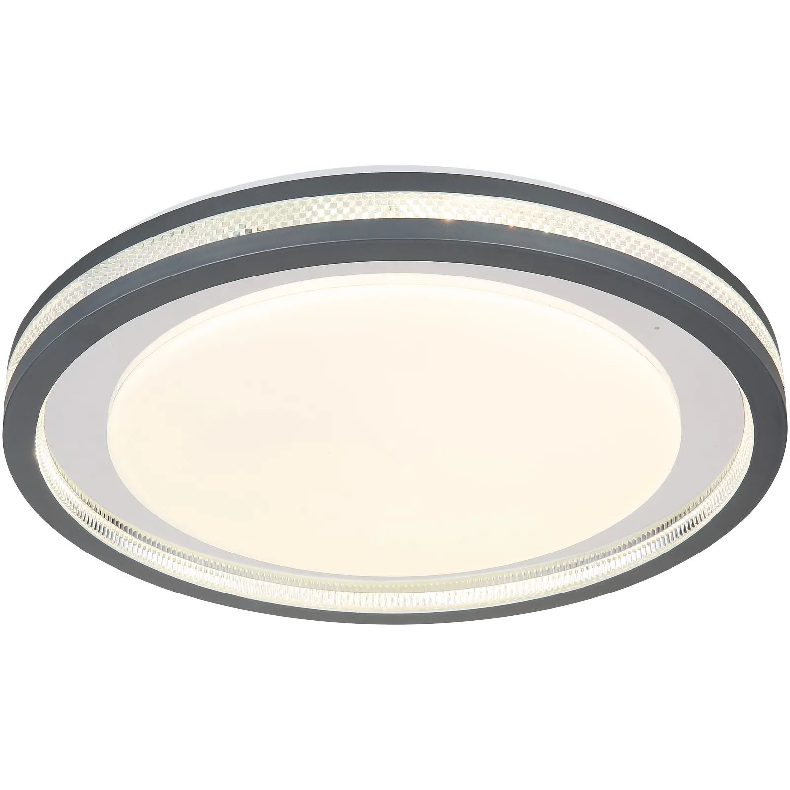 Deckenleuchte Wohnzimmer Dimmbar LED Deckenlampe Farbwechsel Kristalle 48373-30