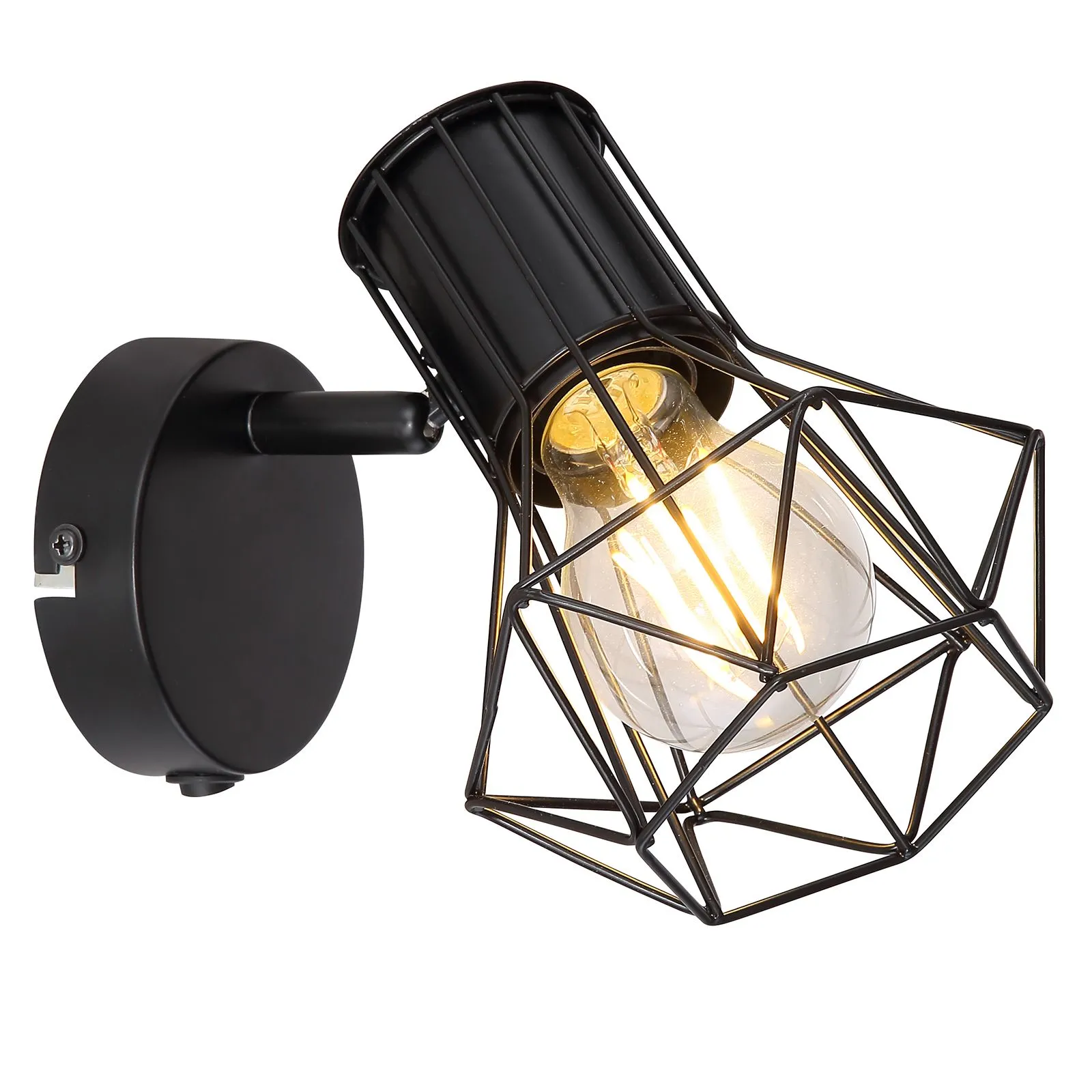 Wandleuchte mit Schalter Wandlampe Innen Wandstrahler Schwarz 54017-1