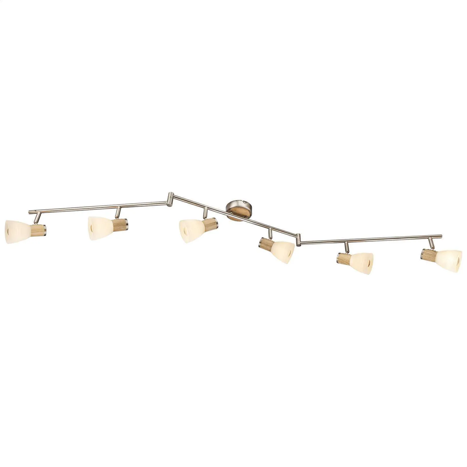 Deckenleuchte Wohnzimmer Deckenlampe Deckenstrahler Holz 6 Flammig 54352-6