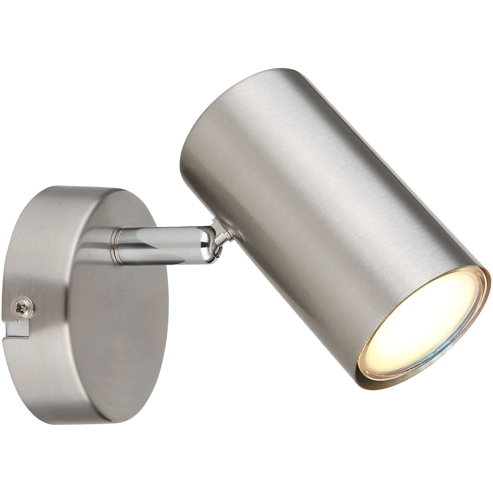 Wandleuchte Innen Wandlampe 1 flammig Wandstrahler Wohnzimmer Silber 57914-1N