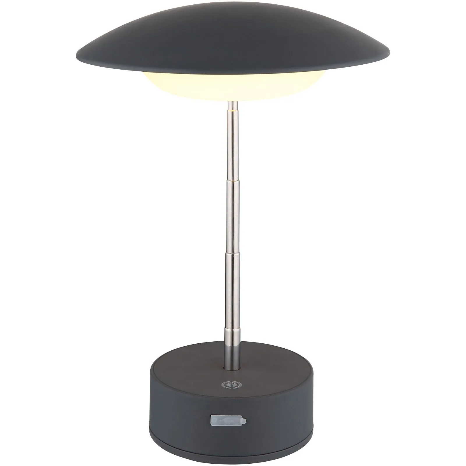 Tischlampe kabellos mit Akku Touch Dimmer Tischleuchte Dimmbar Grau 58013A