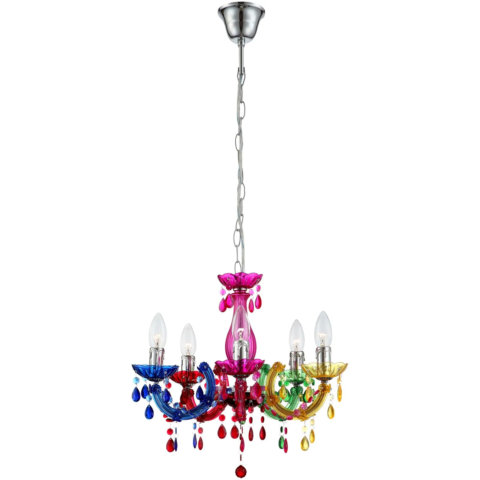 Hängeleuchte Pendelleuchte Wohnzimmer Hängelampe Kronleuchter bunt 63118-5