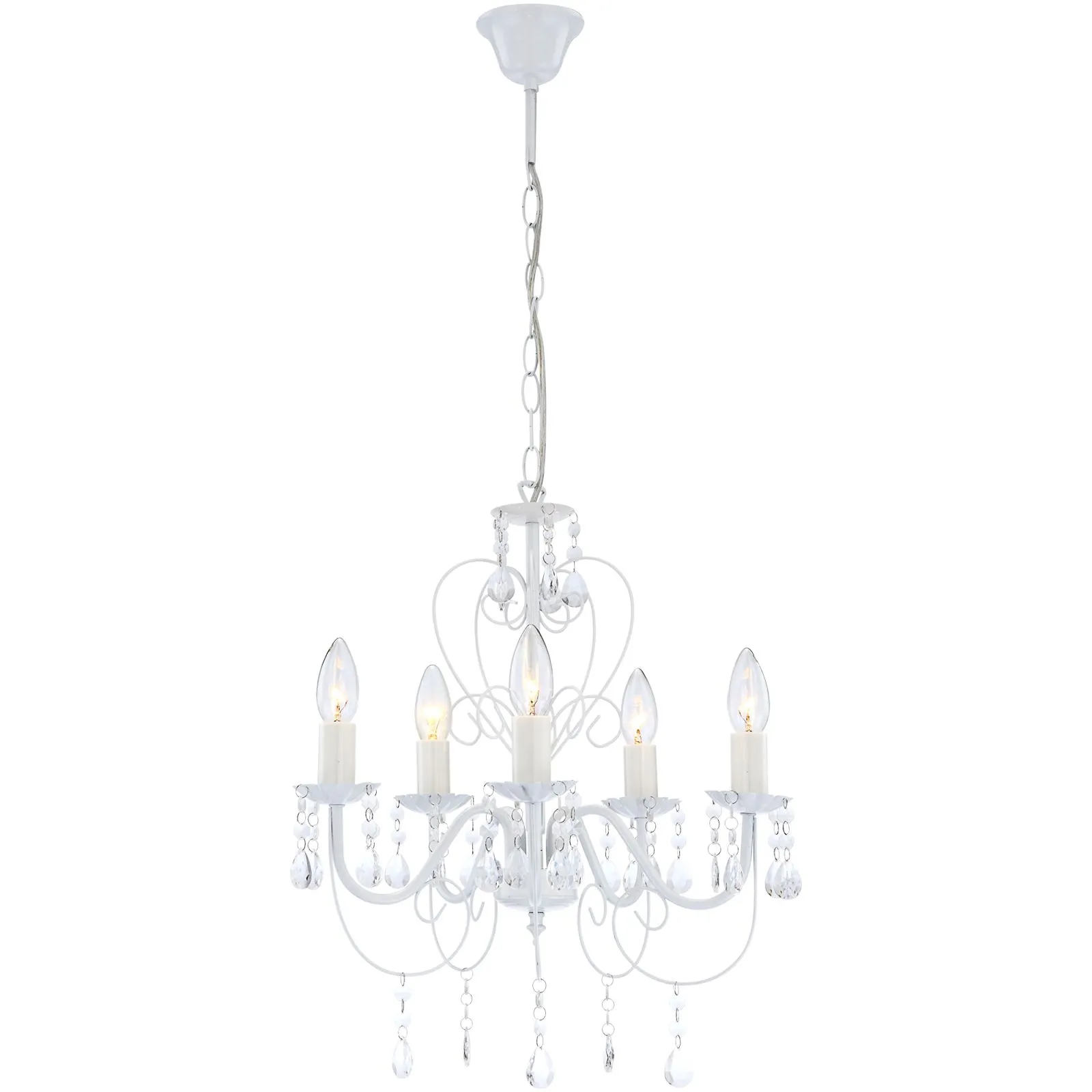 Hängeleuchte Pendelleuchte Wohnzimmer Hängelampe Kronleuchter weiß 63126-5