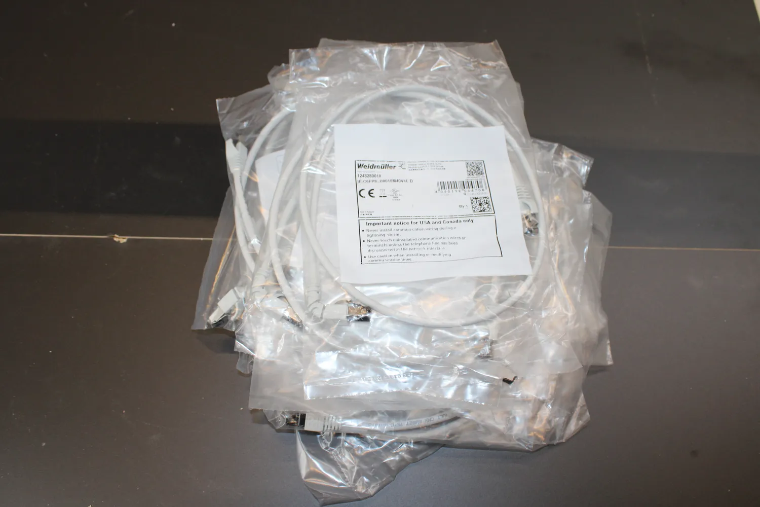 Weidmüller RJ45 Netzwerk Anschlusskabel CAT 6a S/FTP 1 m Grau 12 STÜCK