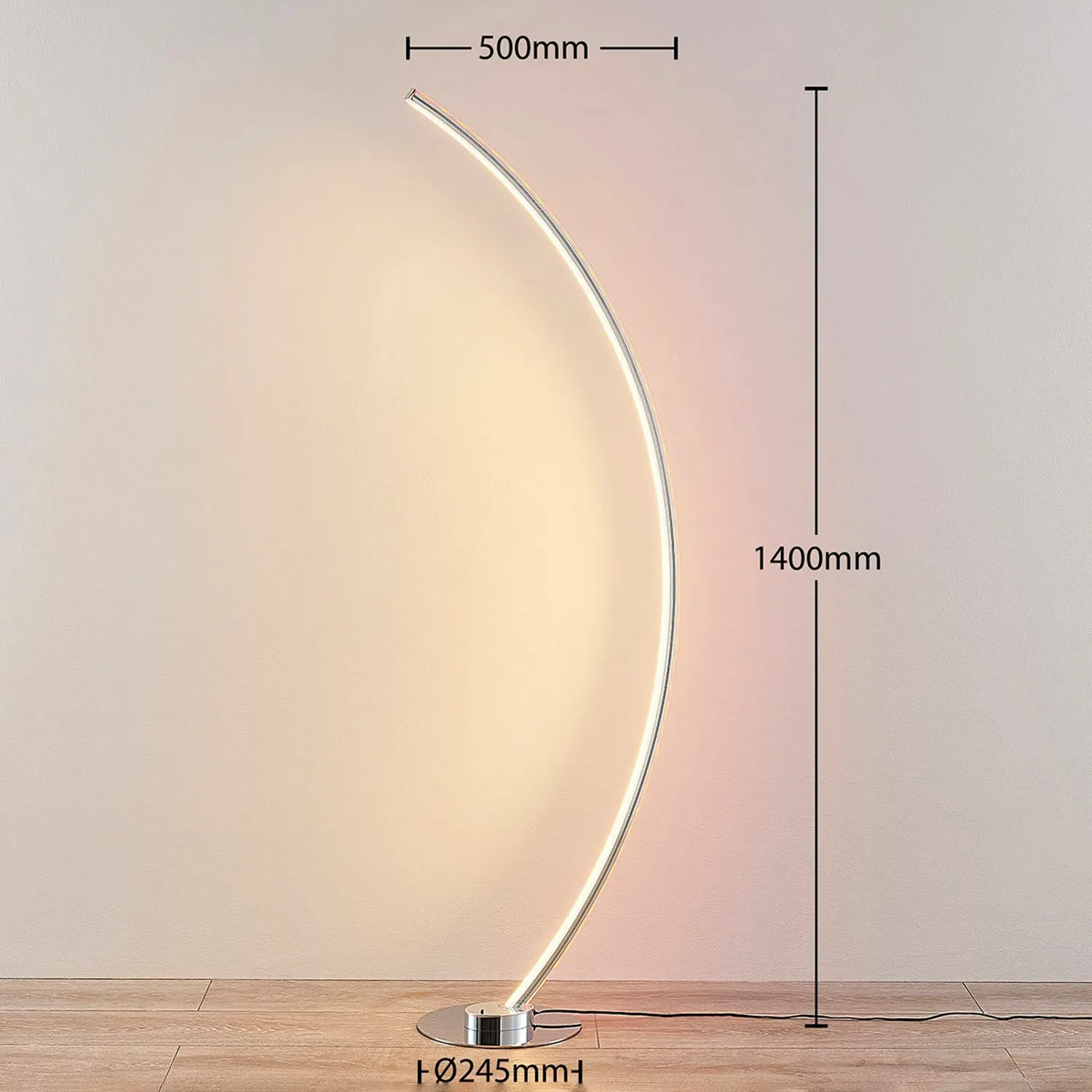 Lindby Led Stehlampe Amaro Stehleuchte Lampe Wohnzimmerlampe Leuchte Rgbw Chrom B-Ware