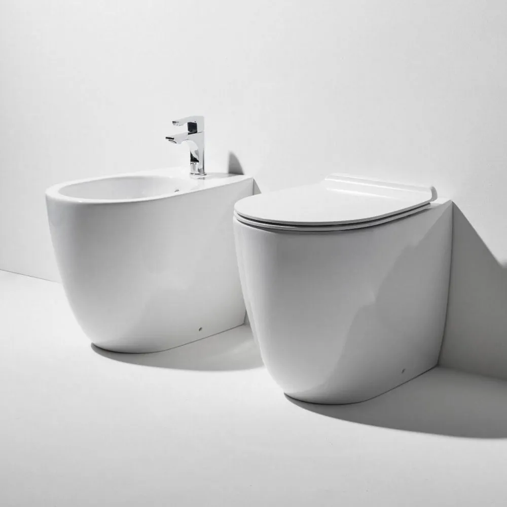 SET SANITÄRANLAGEN SIMAS VIGNONI WC RIMLESS MIT WC-SITZ SLIM UND BIDET