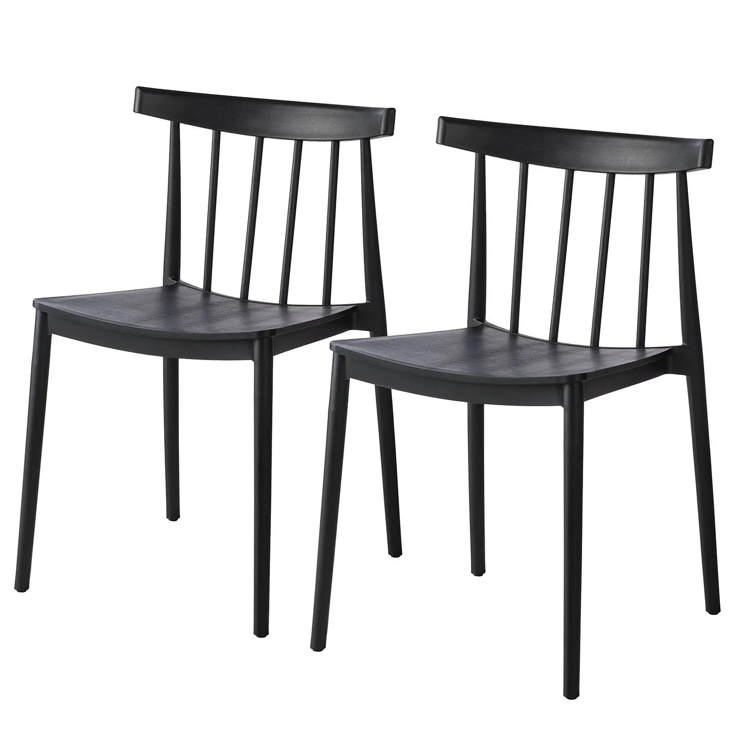 Fredriks Esszimmerstuhl Lowick Stuhl Küchenstuhl Deko Kunststoff Schwarz 2er 349 B-Ware