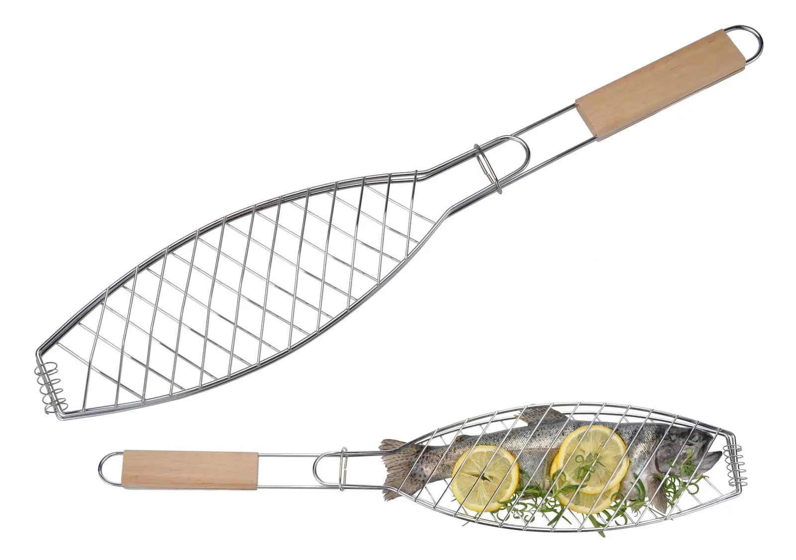 Fischbräter Fischgriller Fischklammer Fischzange Fisch-Grillzange