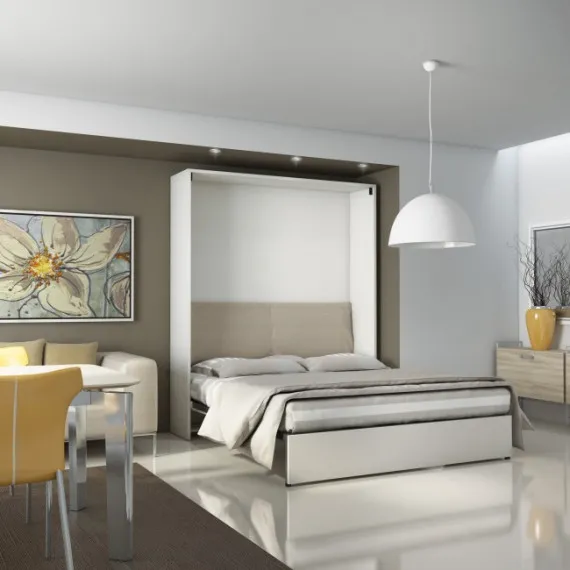 Platzsparendes mobiles Bett, umwandelbar in ein Doppelbett, Maconi Night n'Day.