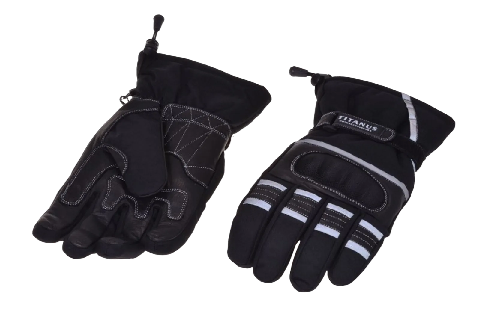 Motorrad Handschuhe Leder kurz schwarz M-XL