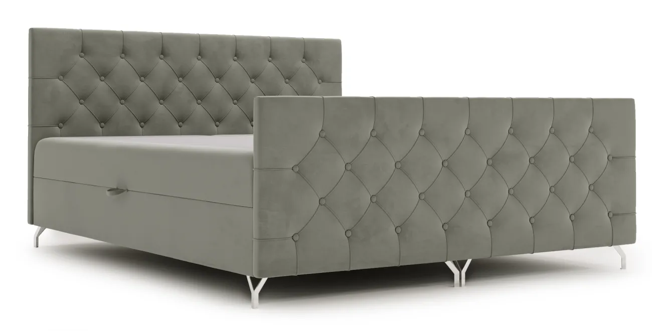 Boxspringbett Guliette Lux 180x200 (Bonell-Matratze und Topper), mit zwei Bettkästen