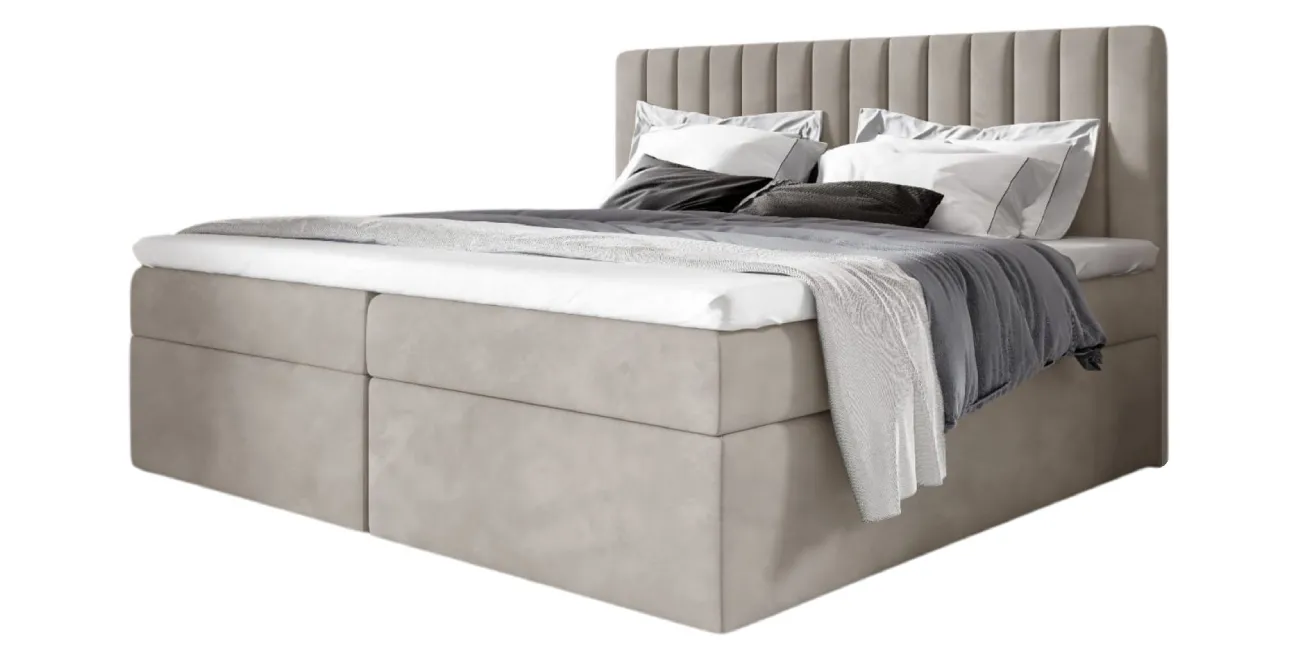 Boxspringbett Paso 180x200 (Bonell-Matratze und Topper), mit zwei Bettkästen für die Bettwäsche