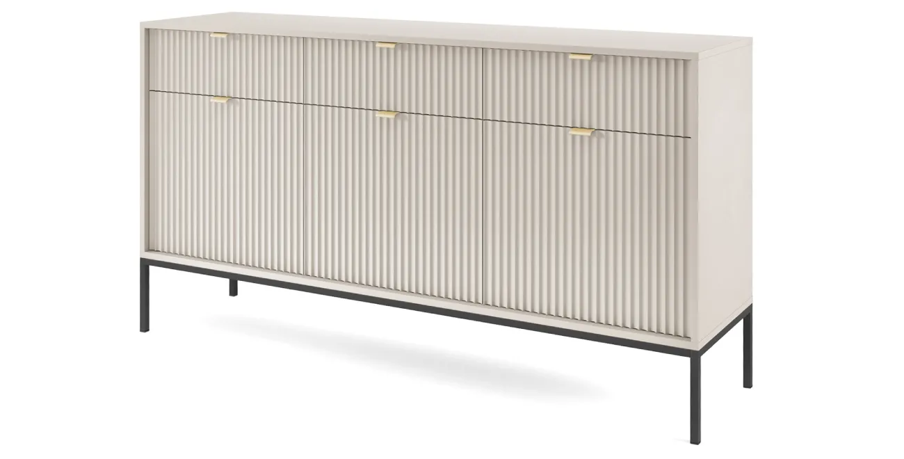 Dreitürige Kommode Nova KSZ154 mit Schubladen Kaschmir