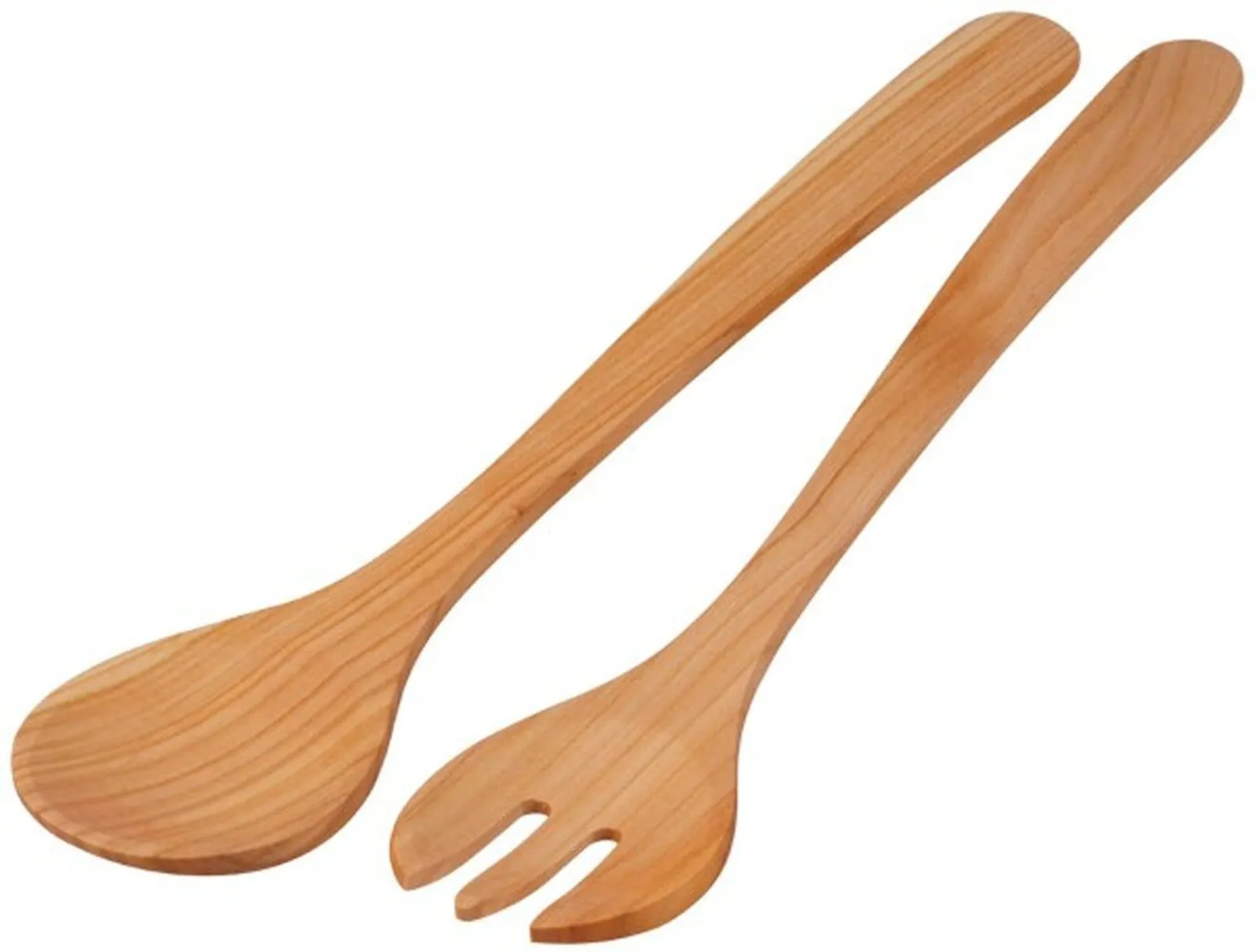 Salatbesteck, Kirschenholz, Gabel & Löffel, 34.5cm