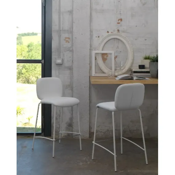 Samir Metall und Kunstleder Hocker von Friulsedie