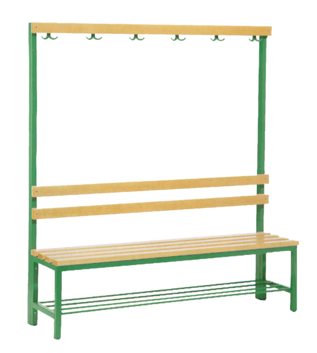 Einseitige oder doppelseitige Umkleidebank mit Garderobenleiste