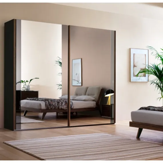 Schrank mit 2 Schiebetüren und Spiegel Cascata Le Fablier