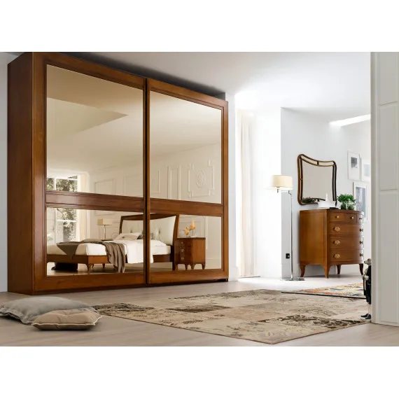 Klassischer Kleiderschrank mit 2 Schiebetüren Giove Le Fablier Kollektion Le Mimose.