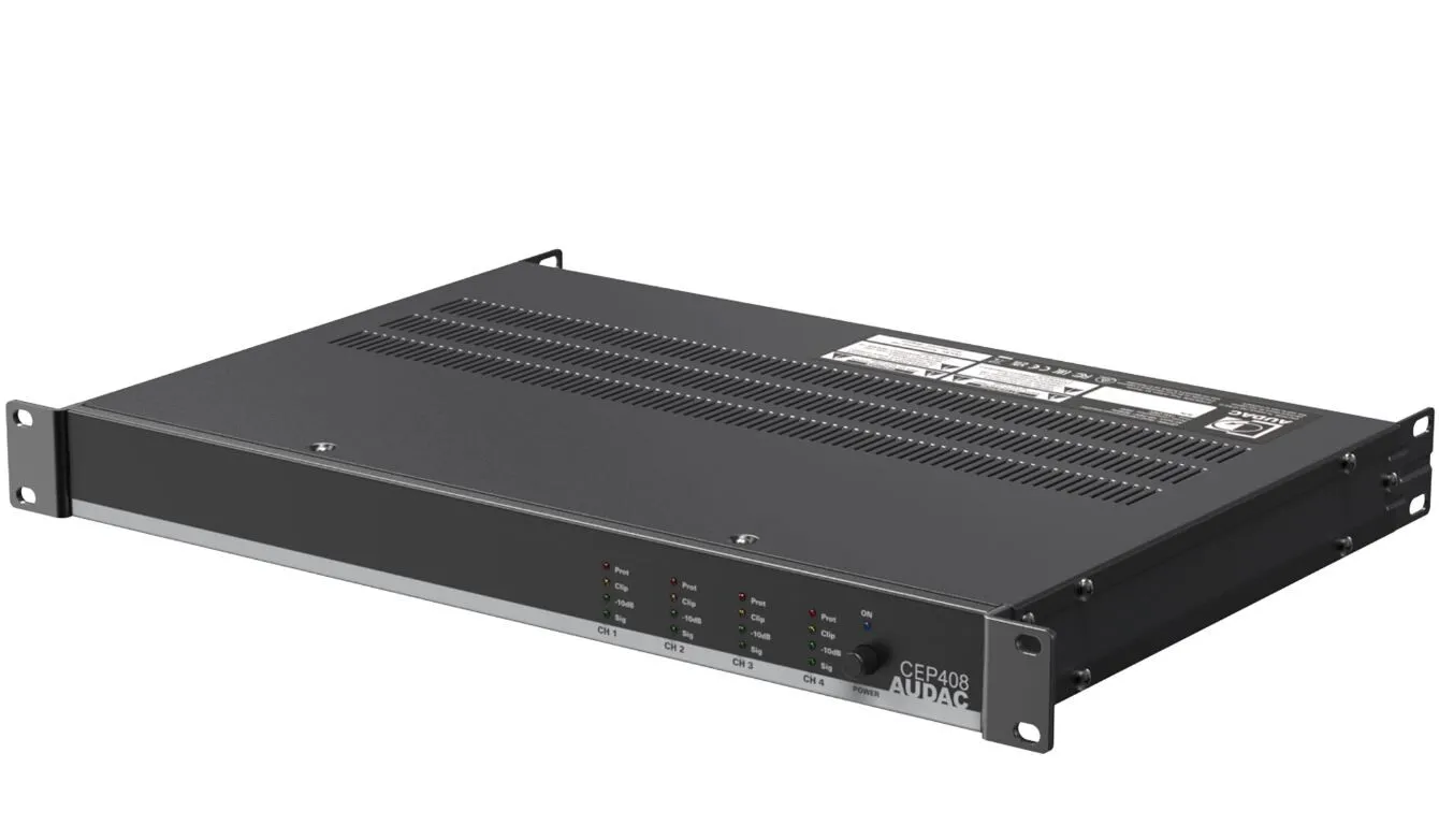 Audac CEP408 4-Kanal 100-V-Leistungsverstärker - 4 x 80W an 4 Ohm und 70/100V