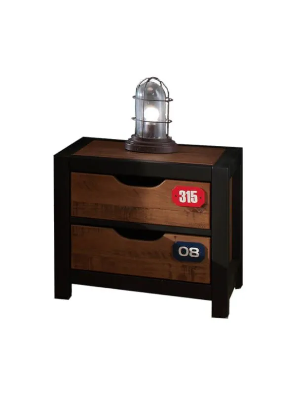 Vipack Alex Nachttisch 90 x 200 cm Braun/Schwarz