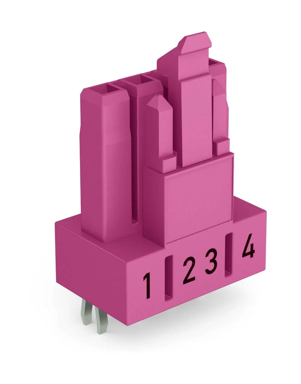 Wago Buchse für Leiterplatten;gerade;4-polig;pink Steckberbinder Verbinder