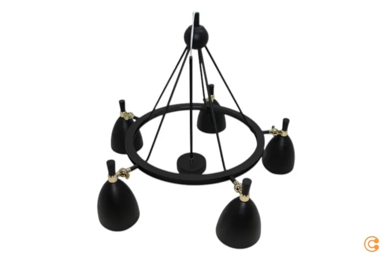 Hängeleuchte Charlotte fünflammig schwarz Deckenlampe Spot SIEHE TEXT/FOTO