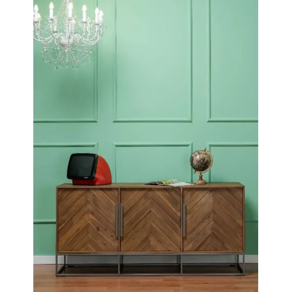 Basis Fenix mit 3 oder 4 Türen und Metallbasis in Rosa Splendiani