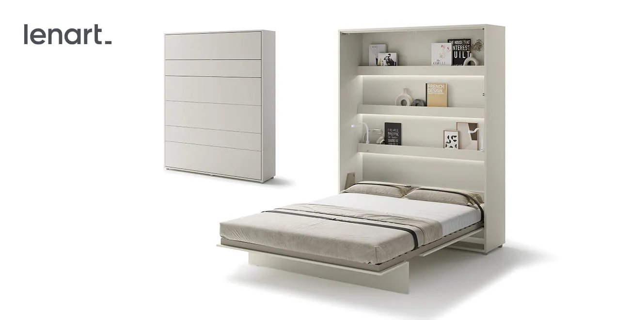 Wandklappbett Bed Concept BC-12 160x200 Schrankbett Vertikal Lenart Gästebett Kashmir