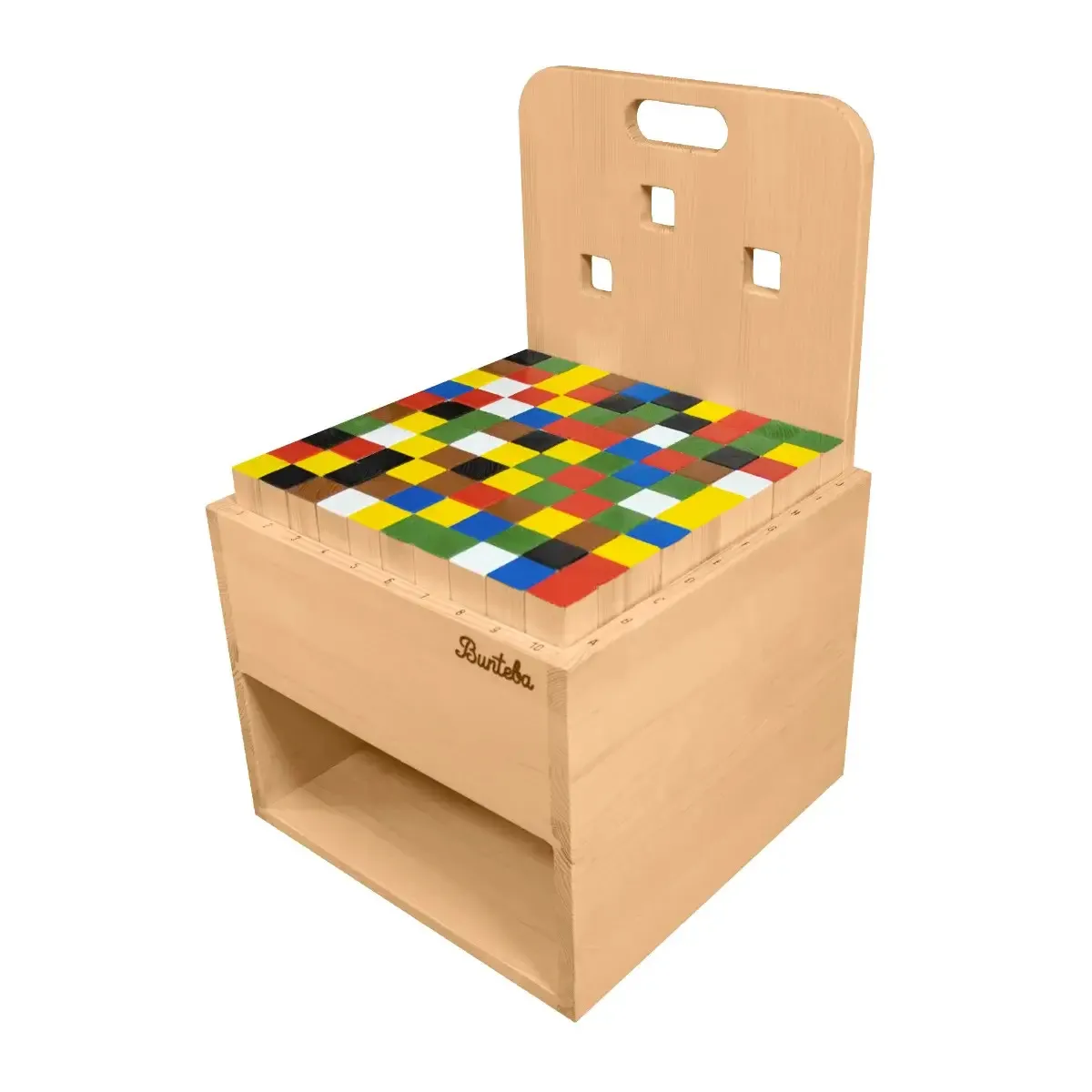 Bunteba Stuhl mit 100 herausnehmbaren Bauklötzen