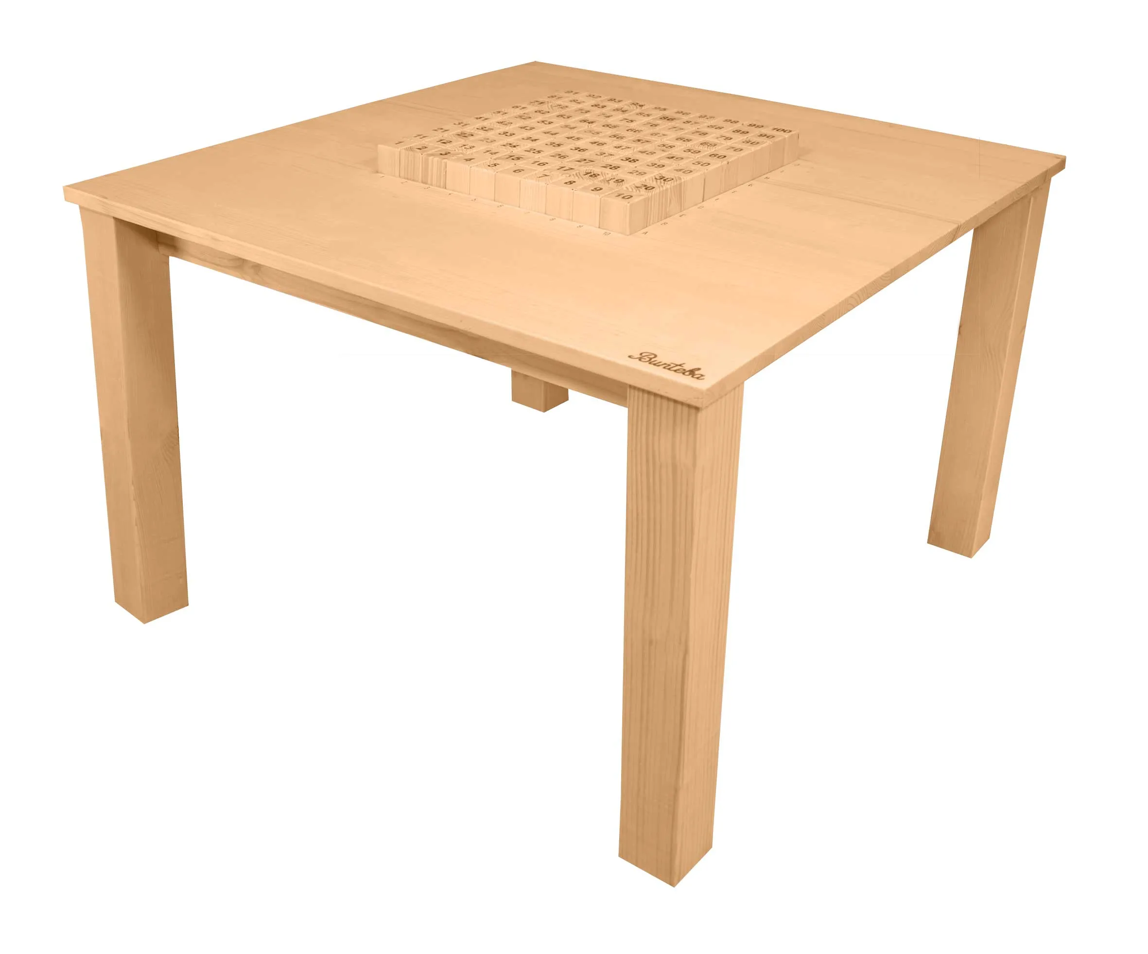Bunteba Tisch mit 100 herausnehmbaren Bauklötzen