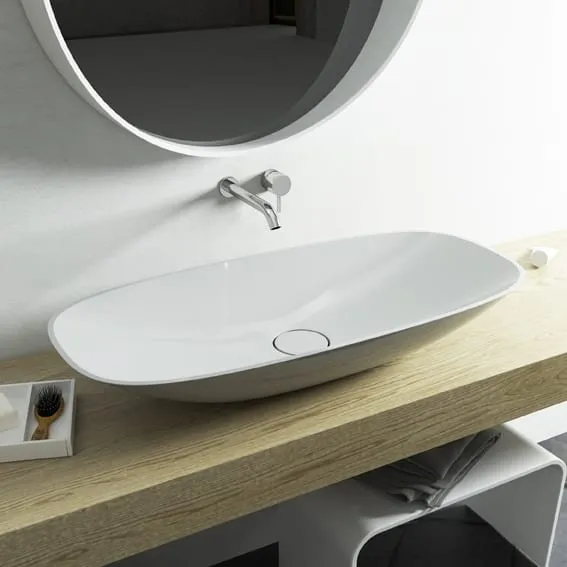 RELAX DESIGN SOFT SERIES MAXI WEISSES AUFSATZWASCHBECKEN 90X42​