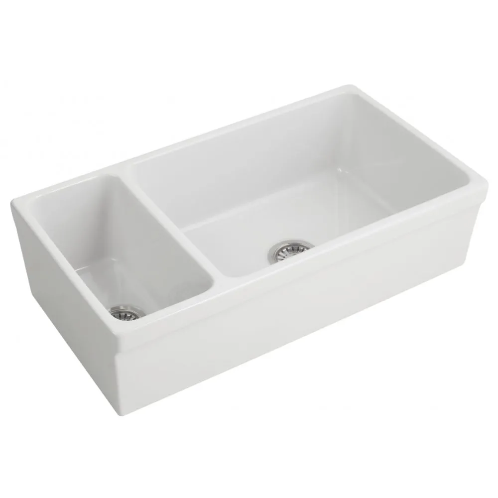 SIMAS KITCHEN UMKEHRSPÜLE 90 CM DOPPELBECKEN WEISS