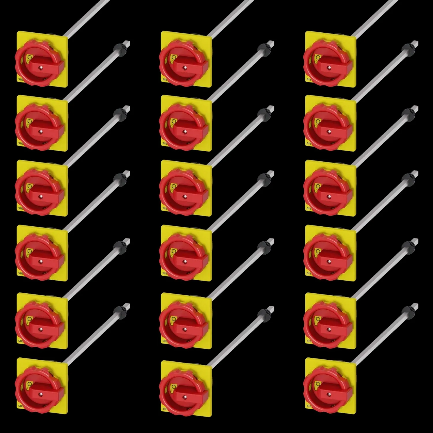 Siemens Türkopplungsdrehantrieb Betätigungsknebel Rot/Gelb 18 STÜCK