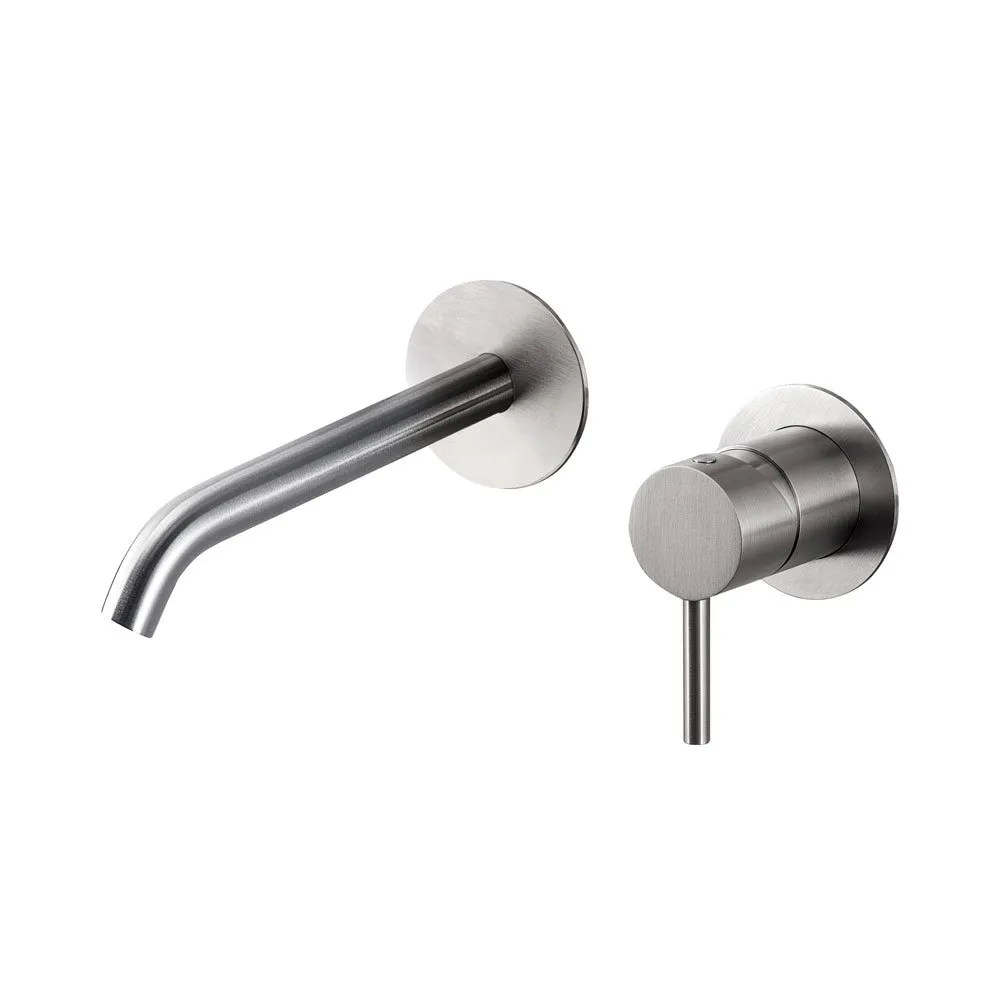 BUGNATESE KIRVY WANDMONTIERTE BADEWANNENMISCHER EDELSTAHL AUSLAUF 19 CM EINBLOCK