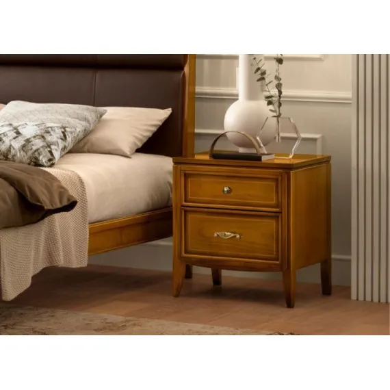 Klassischer Nachttisch mit Intarsien, 2 Schubladen, Giulietta, Le Fablier