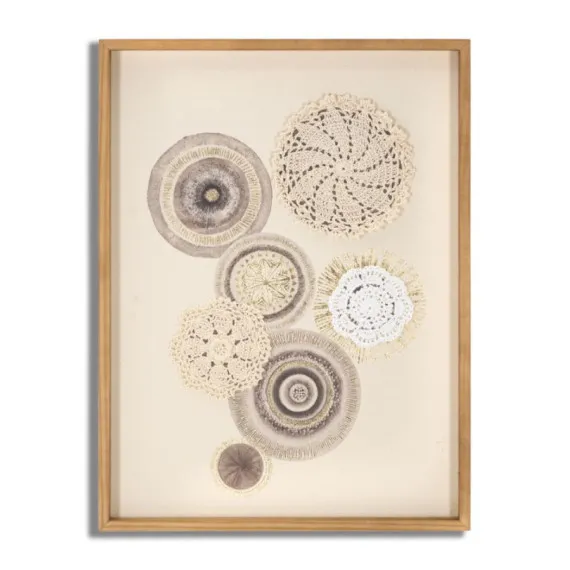 Moderne Gemälde DRUCK AUF LEINWAND CIRCLY MIT EINSÄTZEN CM 45X3,2X60 Mauro Ferretti