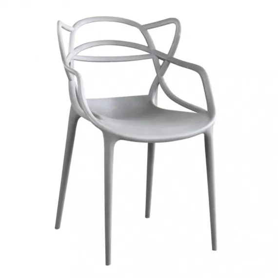 Moderne Stuhl aus Polypropylen LILY grau