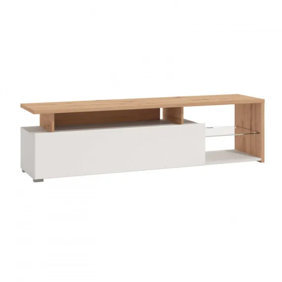 TV-Ständer Artic in Weiß und heller Eiche