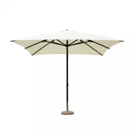 Schwarzer Außen-Sonnenschirm Brian P/C 3x3 mit beigem Tuch - Magazzini Cosma