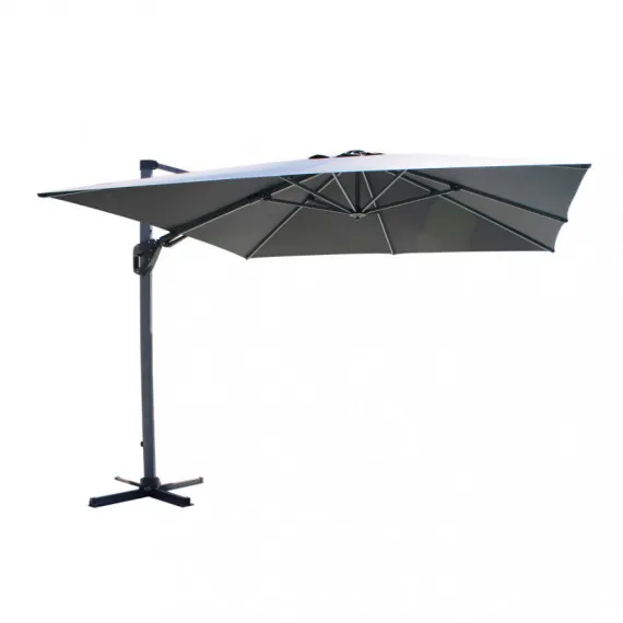 Gartenschirm Mendel grau Holzeffekt P/L 3x3 - Magazzini Cosma